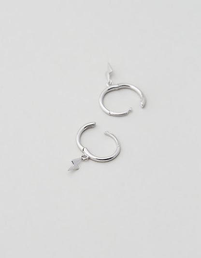 Lightning Bolt Huggies - Silver flat lay 