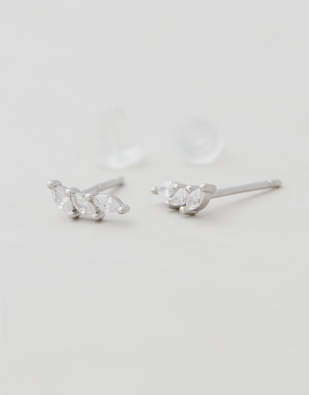 Lily Studs - Silver flat lay