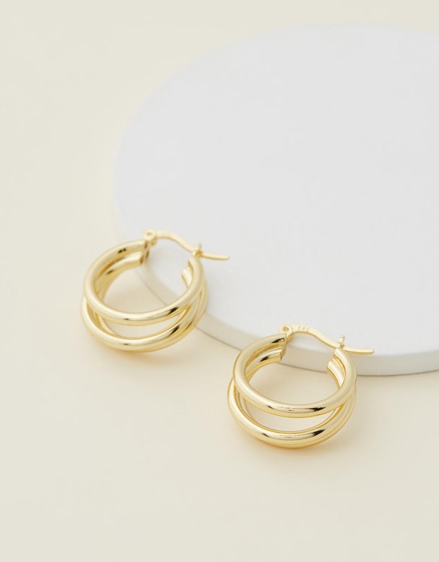 London Hoops - Gold flat lay on white backround
