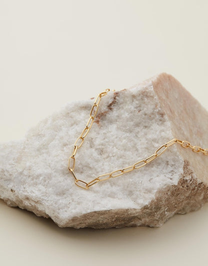 Nixon Loop Chain necklace on a beige rock