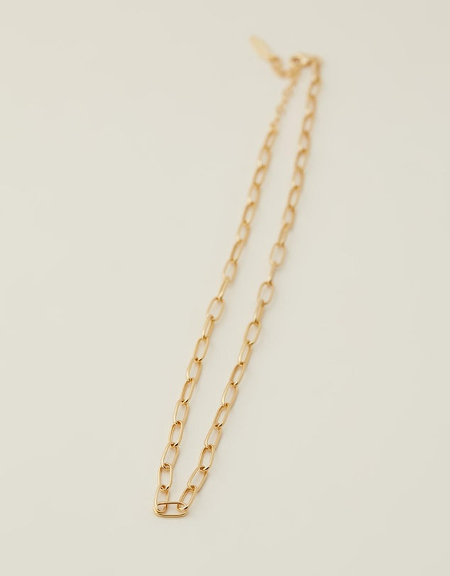 Nixon Loop Chain necklace on a beige back ground