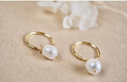 Oakley Pearl Hoops - Gold close up view