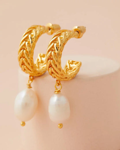 Romey Pearl Earrings  front view