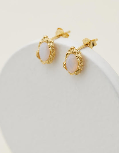Simone Opal Studs - Gold