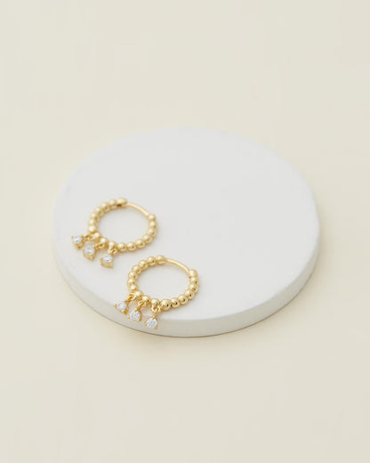 Sage Huggies - Gold close up on white disc