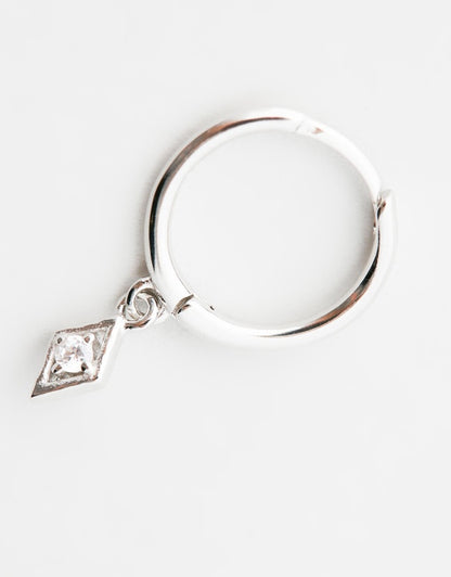 Ava Diamond Huggies - Silver