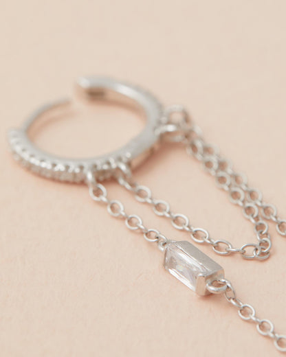 Phoebe Chain Huggies - Silver