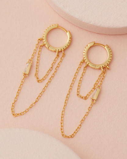 Phoebe Chain Huggies - Gold